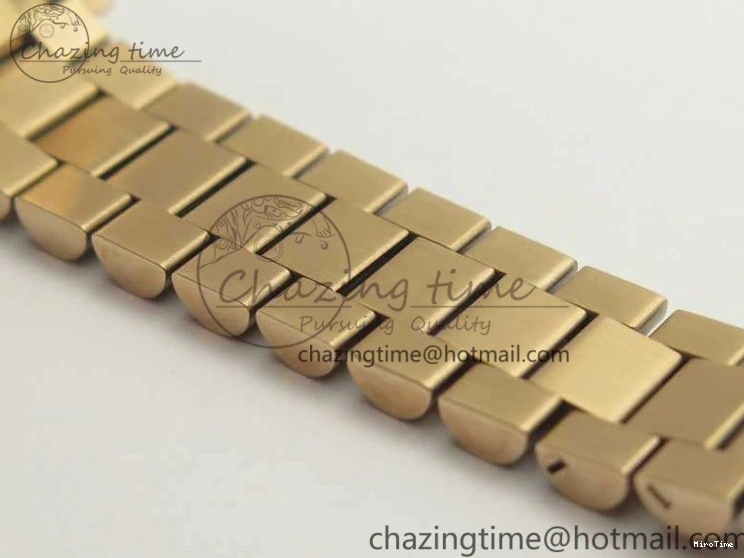 MiroTime 0210 Flexible DateJust 28mm RG BP Maker Best Edition Ice Blue Diam Dial Fluted Bezel On RG Bracelet ETA 3444